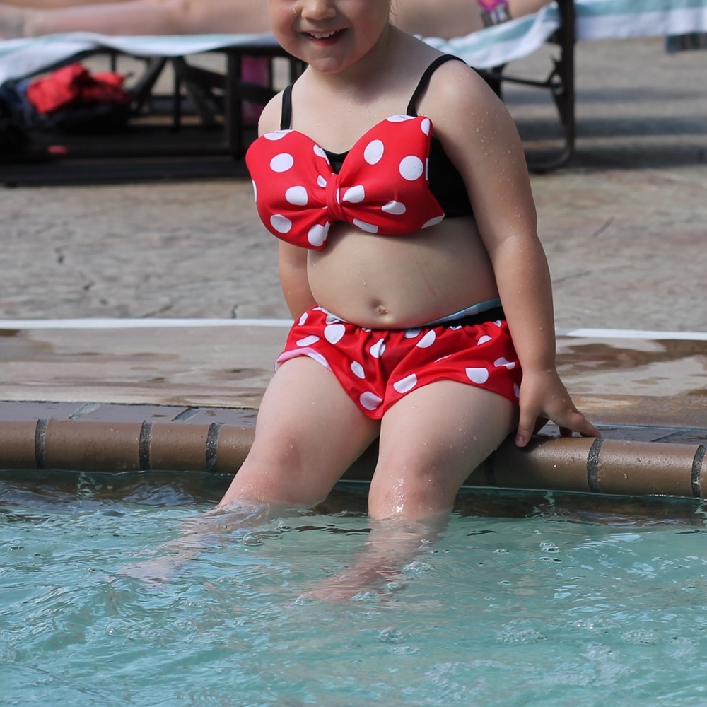 Two-Piece Black Swimsuit Red Polka Dot Bow - Picture 9 of 9